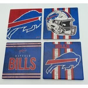 Buffalo Bills NFL Foco 4 Pack Ceramic Coaster Set
